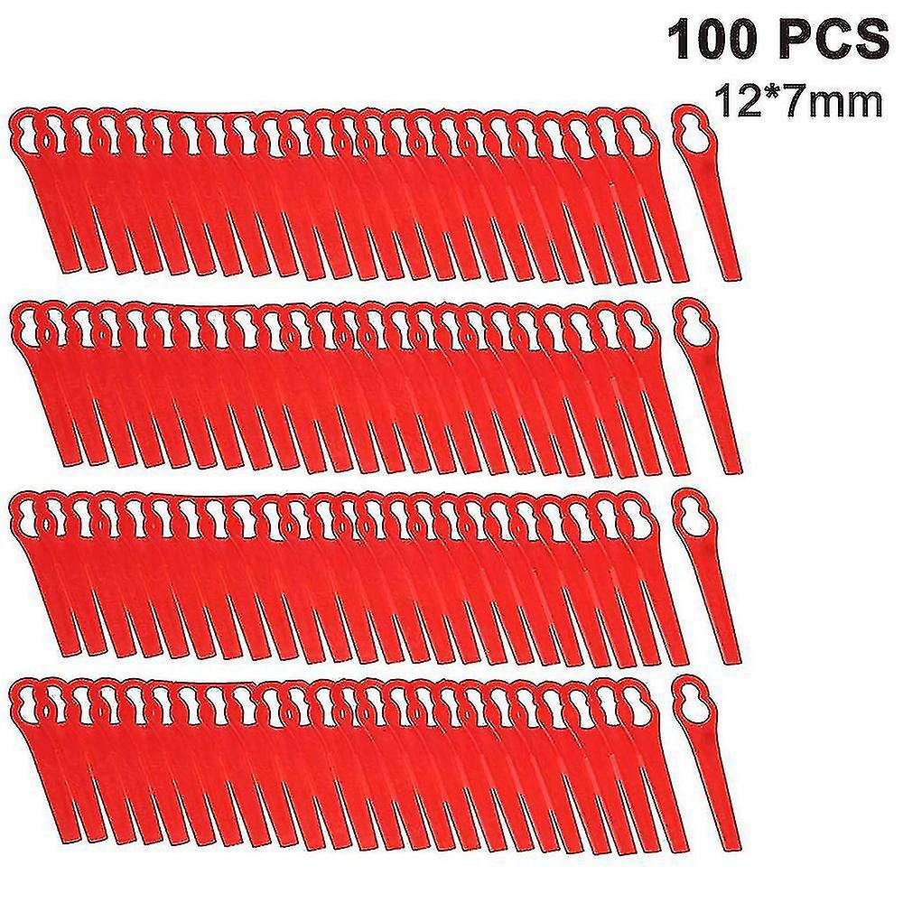 100 Pcs Plastic Grass Trimmer Blades Cordless Strimmer Blades
