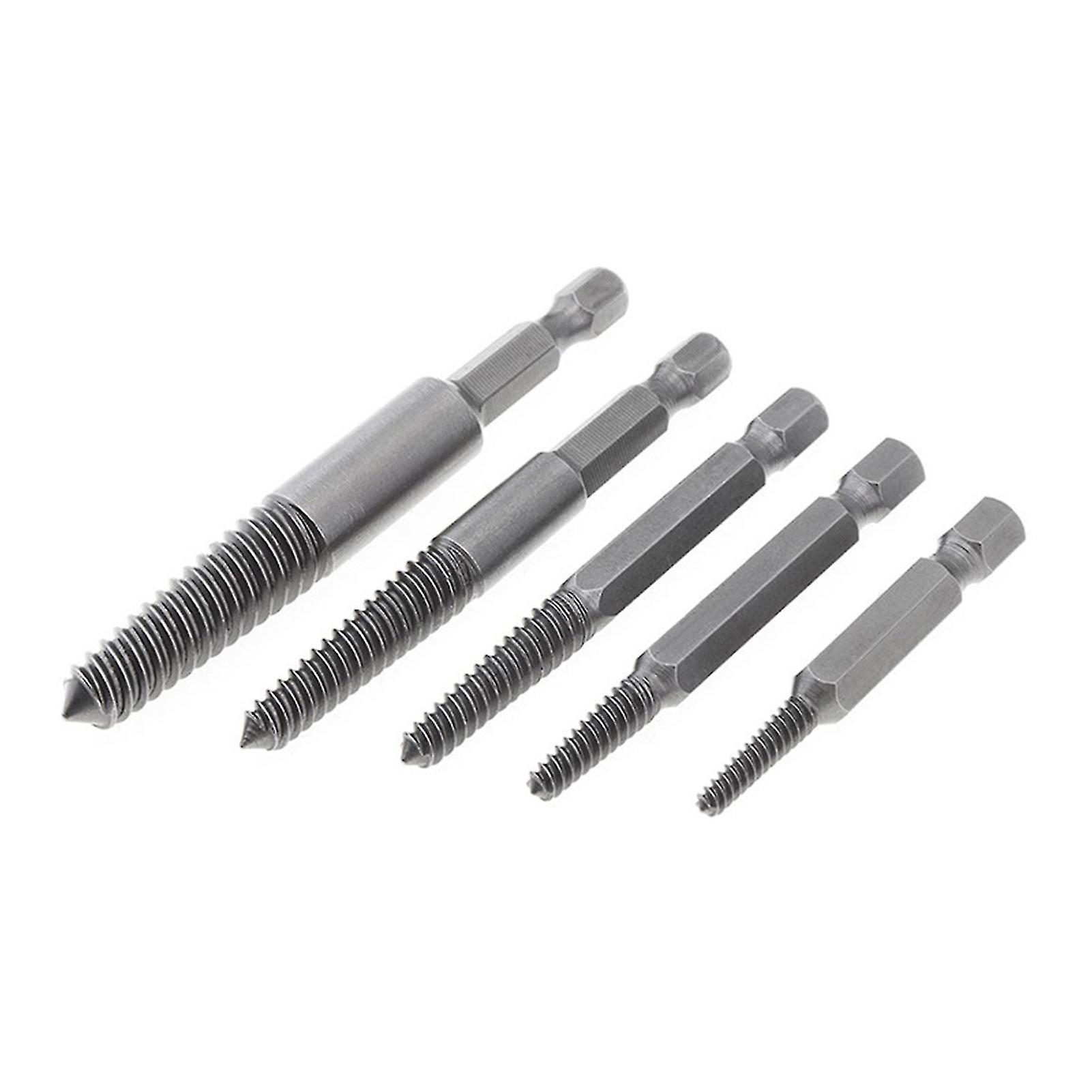 5pcs Widely Used Damaged Screw Extractor 6.35mm Shank High Hardness Portable Efficient Thread Extractor For Bolt Removing