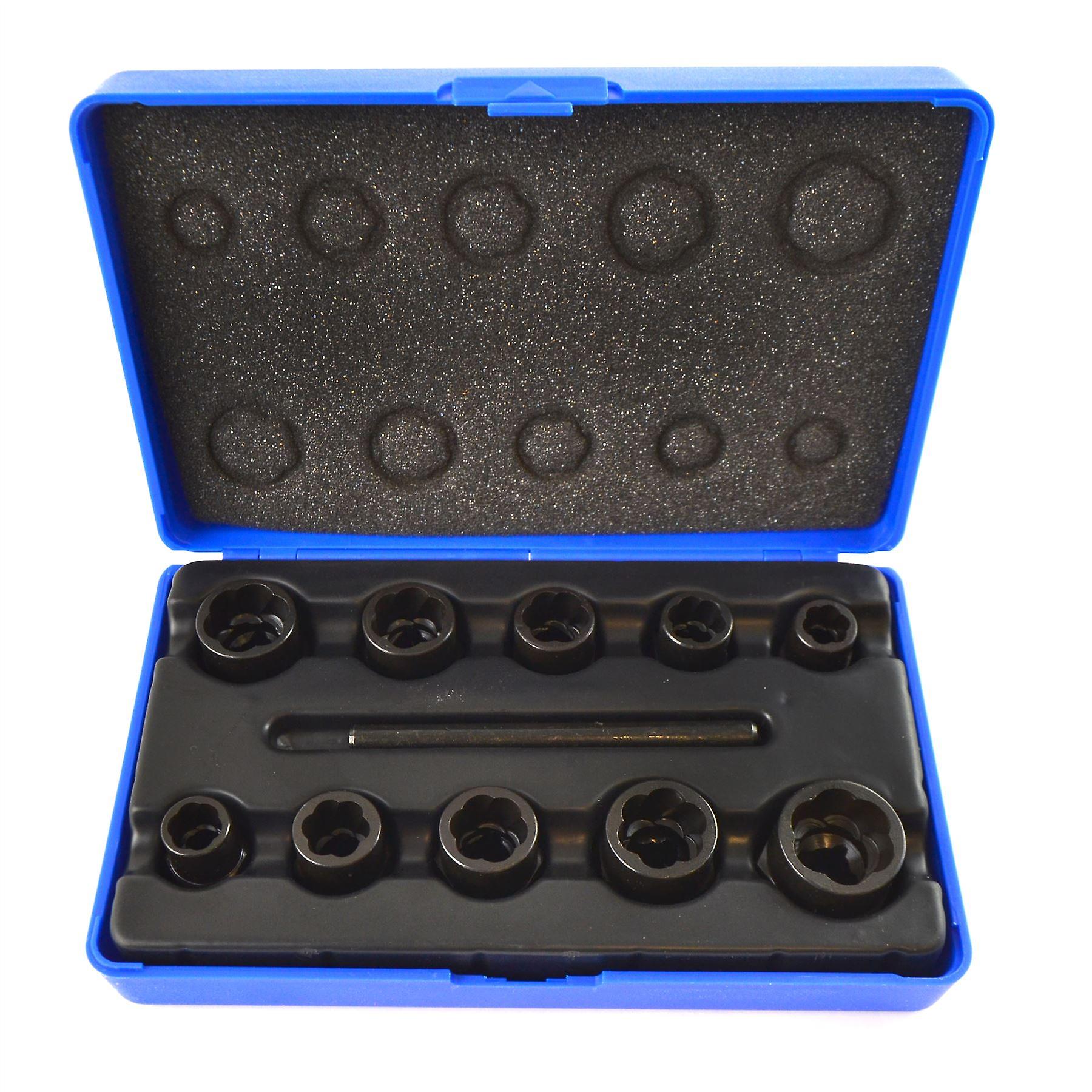 11pc 3/8" Twist Socket Nut Style Bolt Twist Socket Wheel Lock Nut Remover TE919