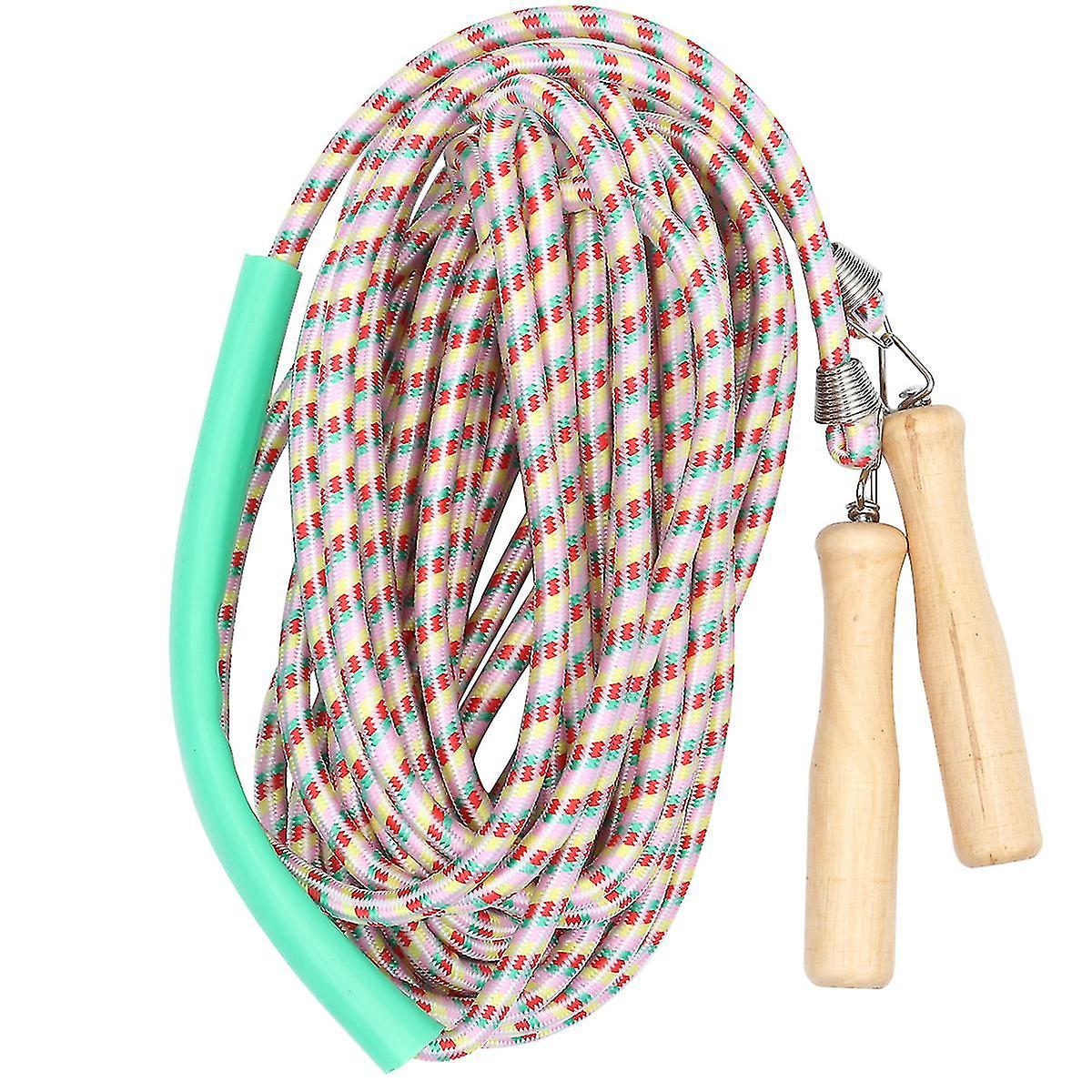 1pc 10m Wooden Handle Jumping Rope Sports Fitness Skipping Rope Exercise Skipping Rope Portable Game