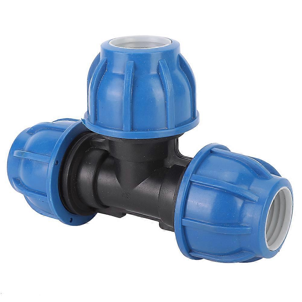 PE Plastic Water TEE Adaptor, Water Pipe Connection Accessories 32mm Tee Connector, Reusable, Component