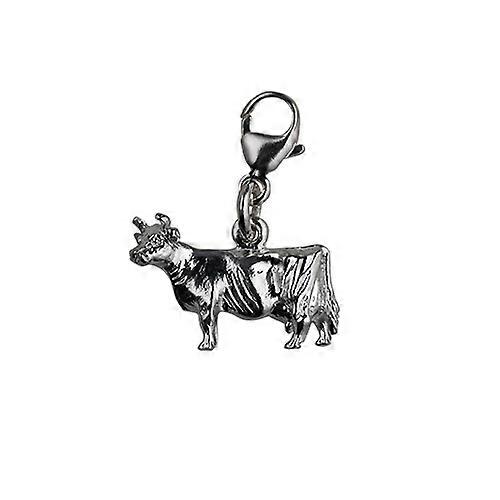 Silver 11x16mm Cow Charm on a lobster trigger