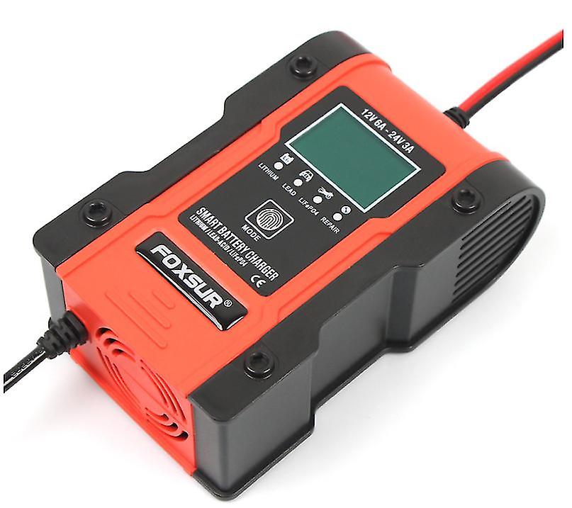 Uk Plug Red Lithium Battery Lead-acid Battery Lithium Iron Battery 12v 24v Motorcycle Car Battery Charger Az21856