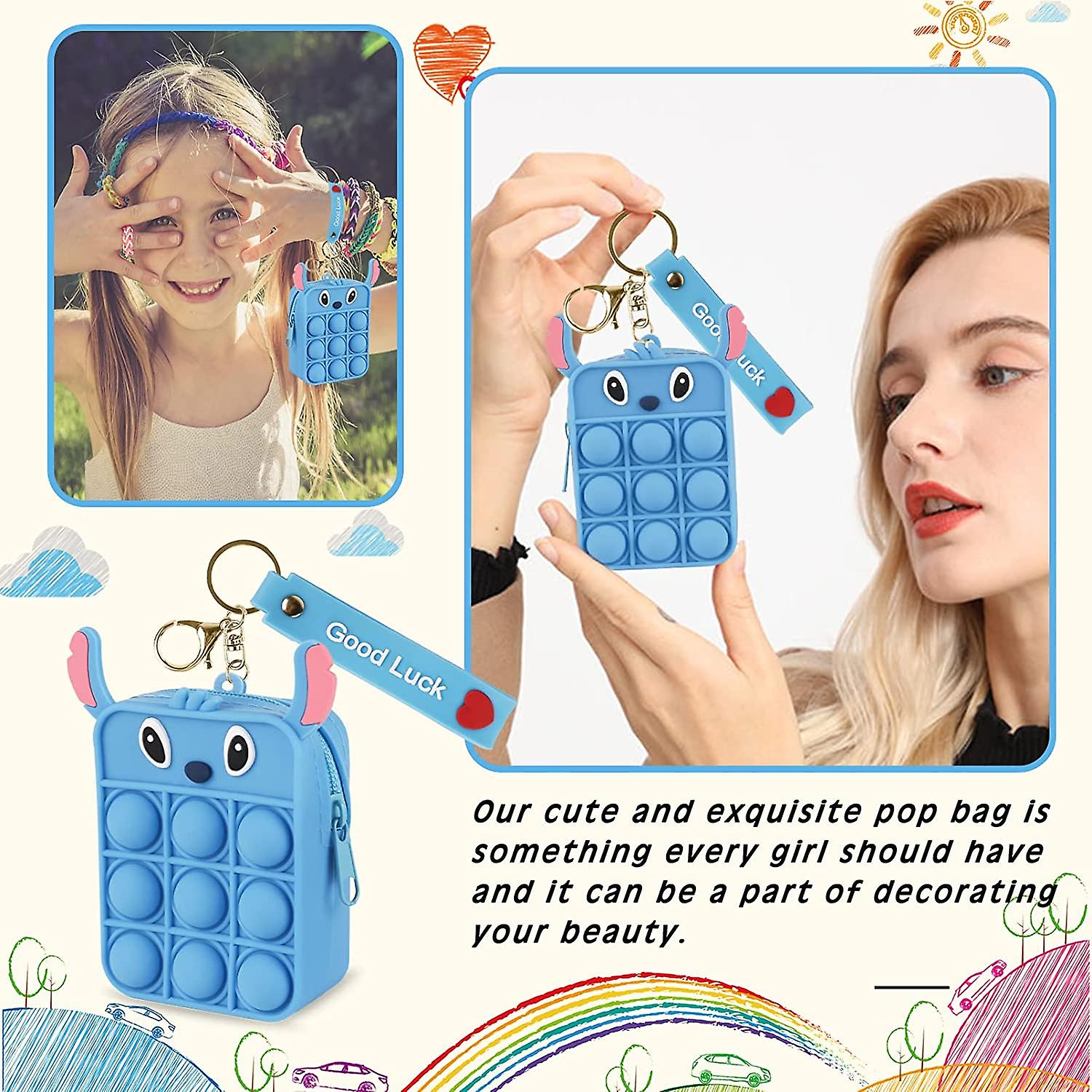 Portefeuille Pop Fidget – Sac à Main Licorne Pour Fille – Bulles En Silicone, Bandoulière Réglable – Anti-stress, Cadeau Anniversaire, Noël