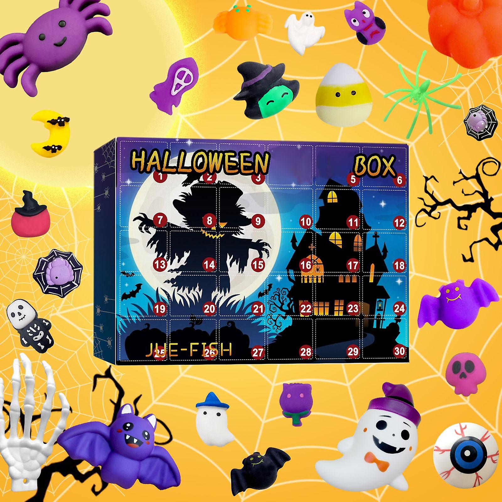 Halloween Decompression Toys 30 Grids Blind Box Surprise Skull Spoof Soft Pinch