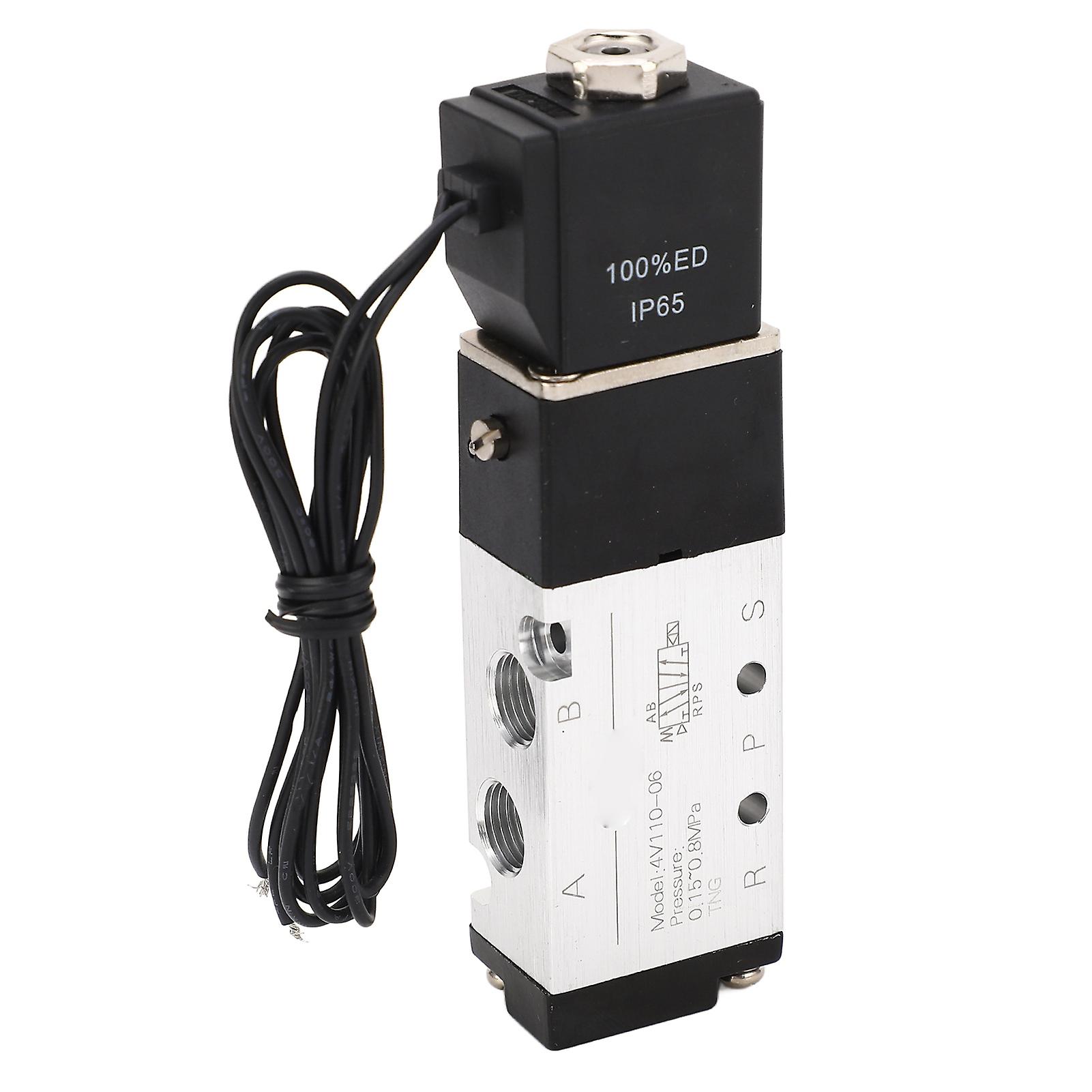 Électrovanne pneumatique avec fil, 2 positions, 5 voies, IP65, 0,15-0,8 Mpa, 12 V CC