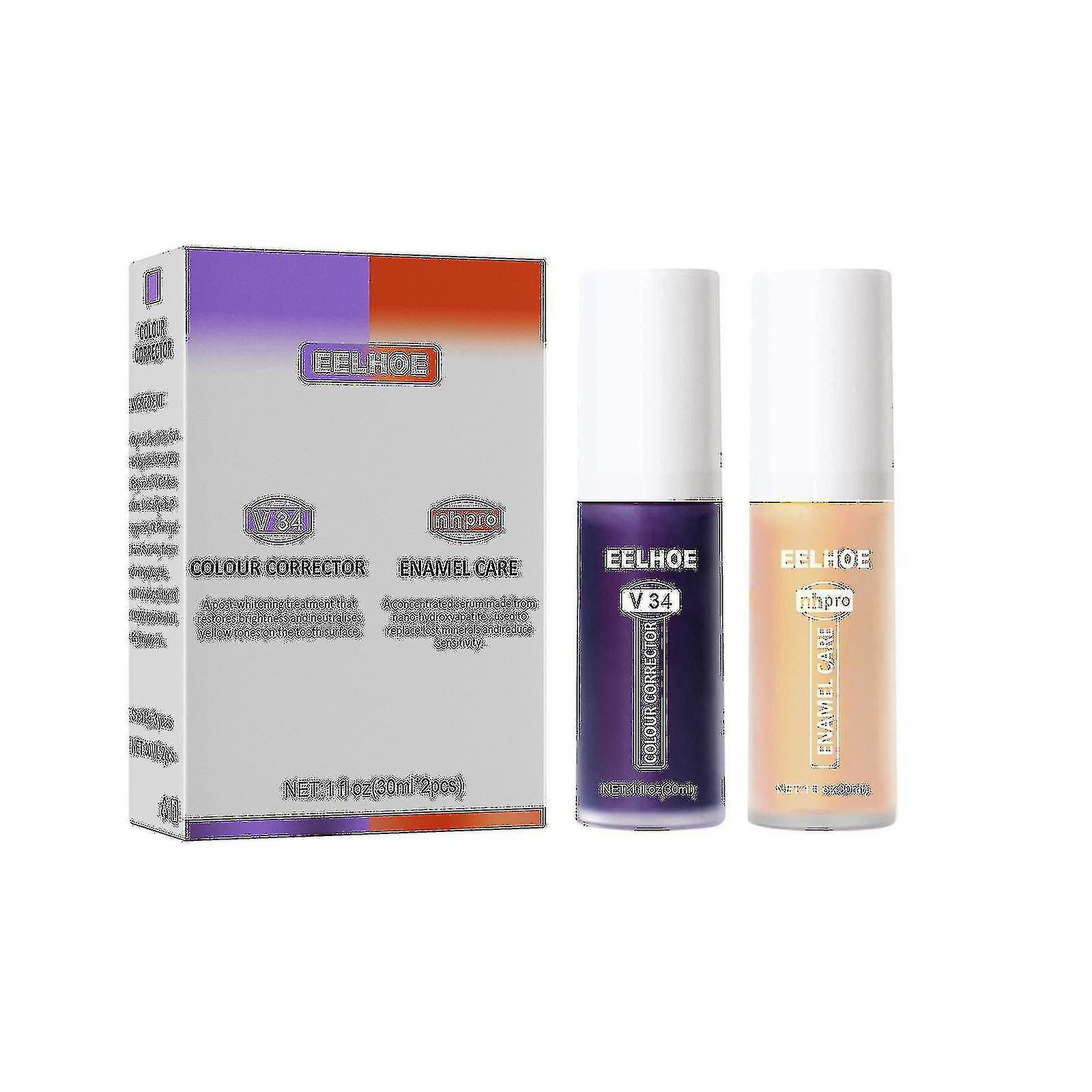 V34 Toothpaste Teeth Cleaning Purple Orange Tooth Xianning