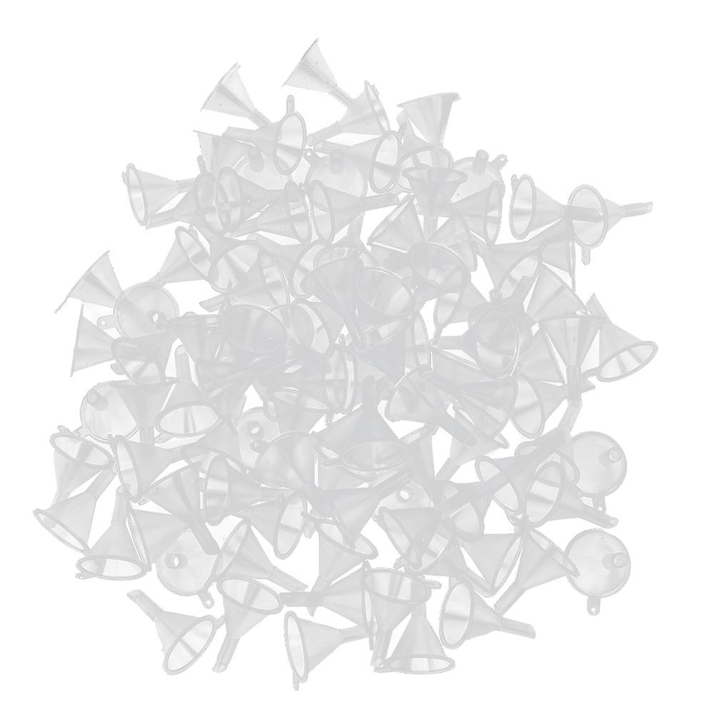 100pcs Small Clear Plastic Funnels Empty Bottle Filling Tools for Cosmetic Liquids Perfume
