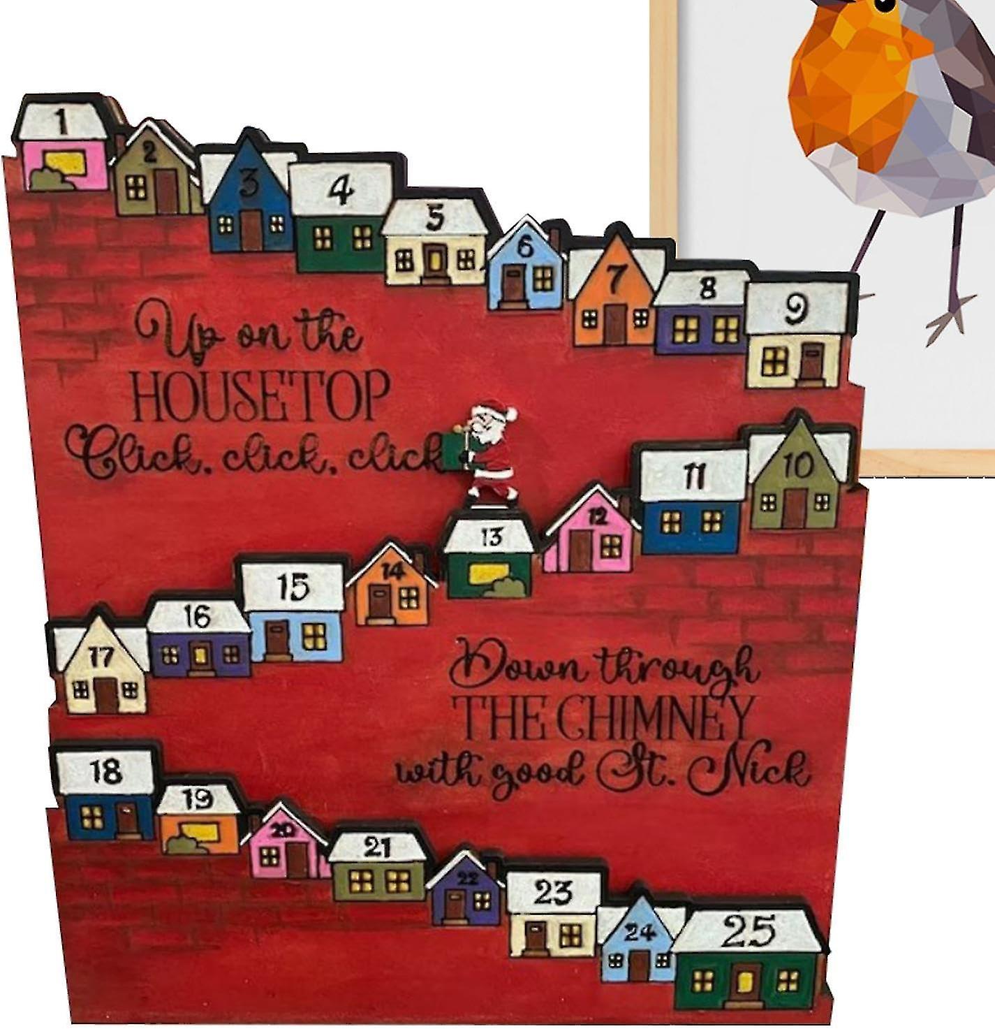 25 Days Countdown To Christmas Advent Calendar | Santa Claus Castle Countdown Calendar,great Printing Decoration Supplies  100% New-hao