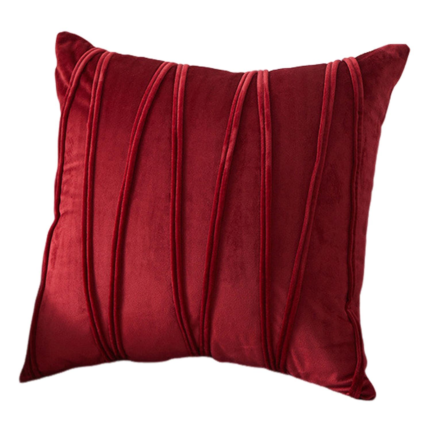45x45CM Modern Square Pillow Shams Pressing Line Pattern Plush Pillowcase Invisible Sofa Cushion Cov