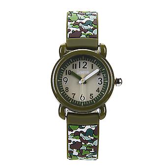 SUJI Camouflage Kids Watch, Cartoon Printed Silicone Strap, Waterproof Watch for Girls and Boys 2-12 Years Old, Best Gift for KidsGreen