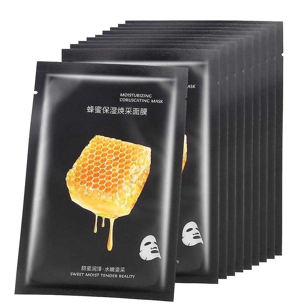 超薄型ハニーフェイスマスク10枚入り、栄養価と保湿濃縮物、25g