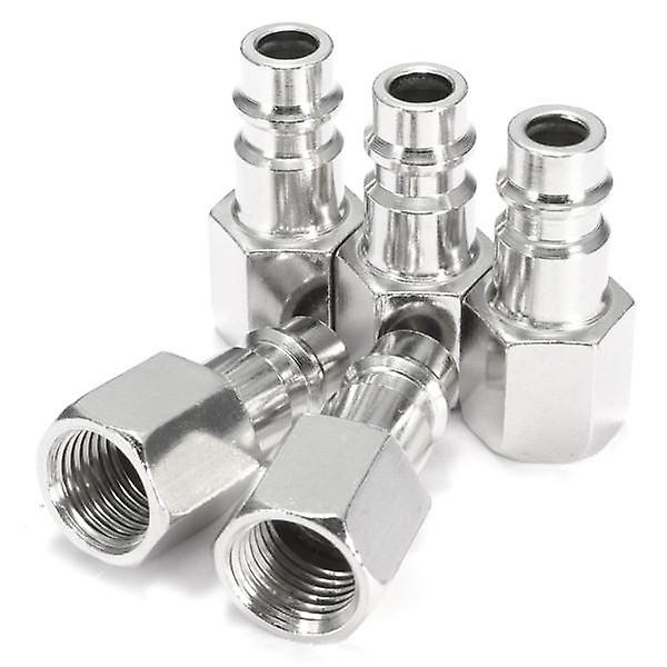 5Pcs Eu 1/4inch Female Bsp Adapter Compressed Air Quick Coupling Hose