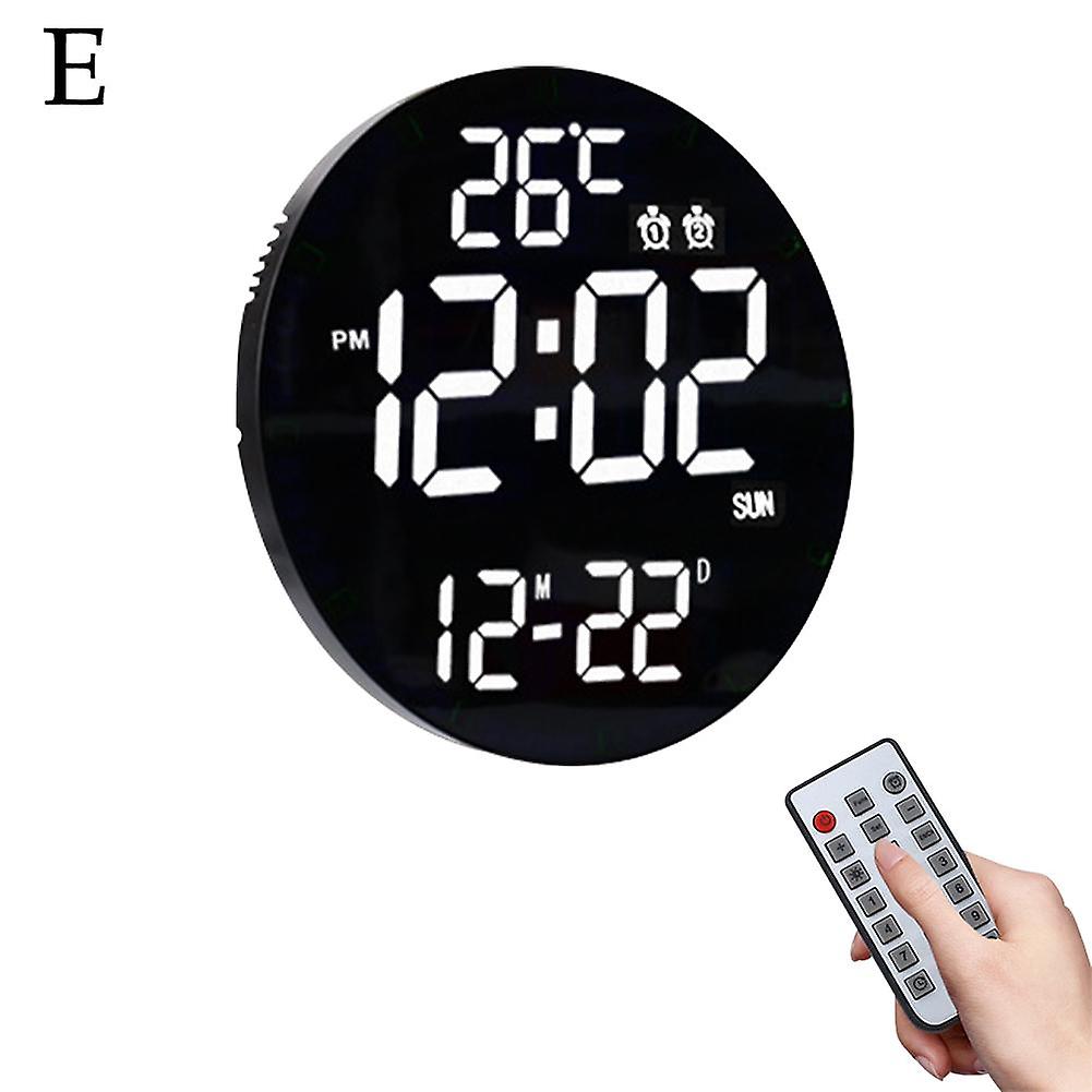 Digital Wall Clocks Digital Clock Adjustable Brightness Large LED Display Alarm White light black bl
