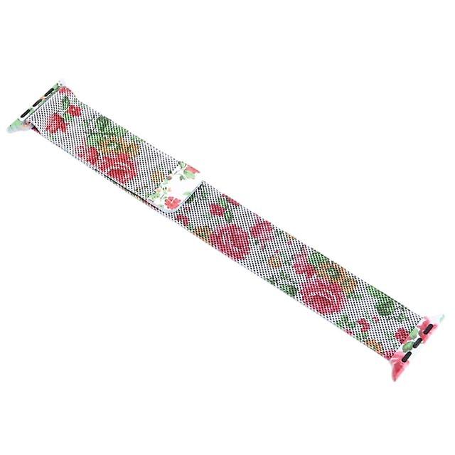 Steel watch strap for Apple Watch series 3 and 2 and 1 38 mm (peony)