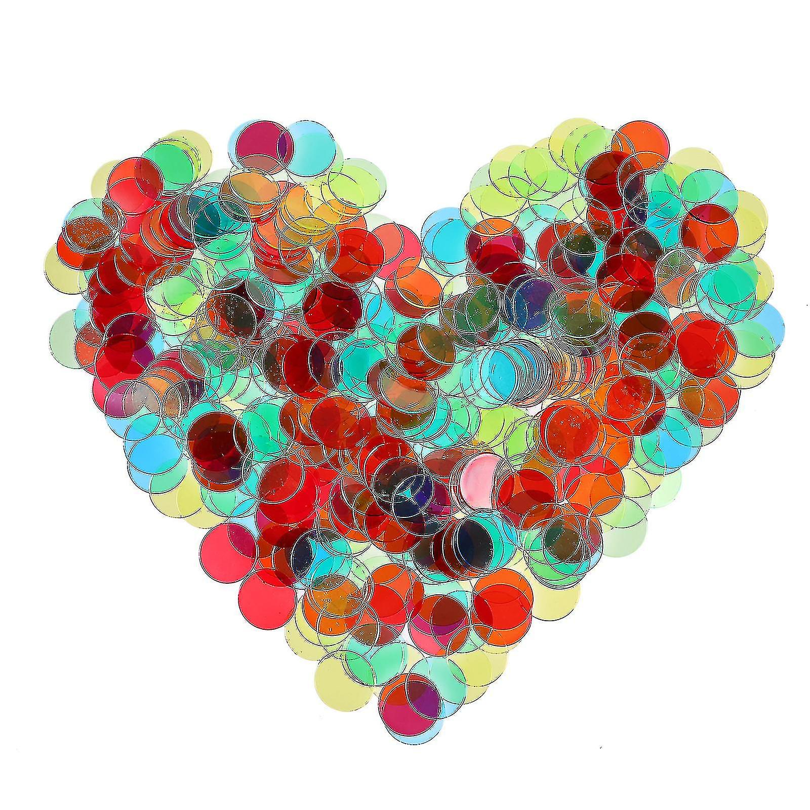 500pcs Transparent Color Bingo Chips Plastic Markers Clear Game Counting Chips