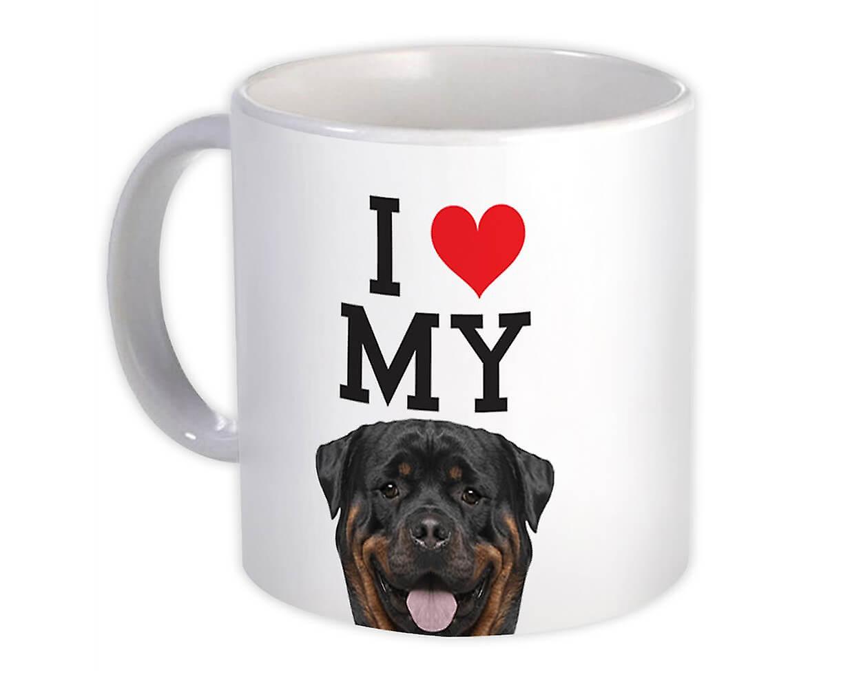 Presentmugg: Jag älskar min rottweilerhund