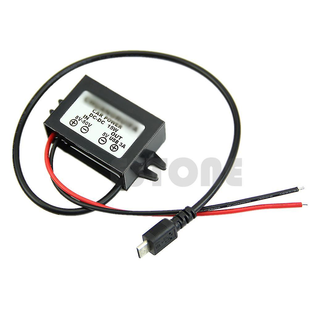 מודול ממיר אספקת חשמל DC DC 8-50v ל-5v יציאת מיקרו USB 12v/24v ל-5v