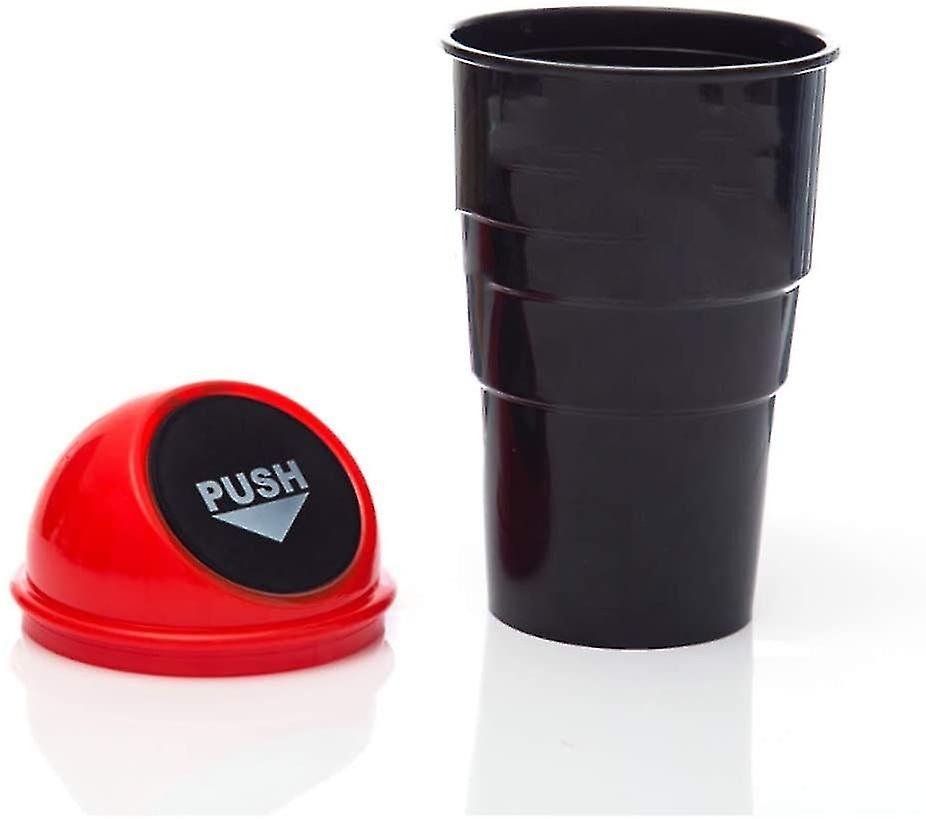 Mini Trash Can with Cup Holder Universal Voyager Portable Car Trash Can (Red)