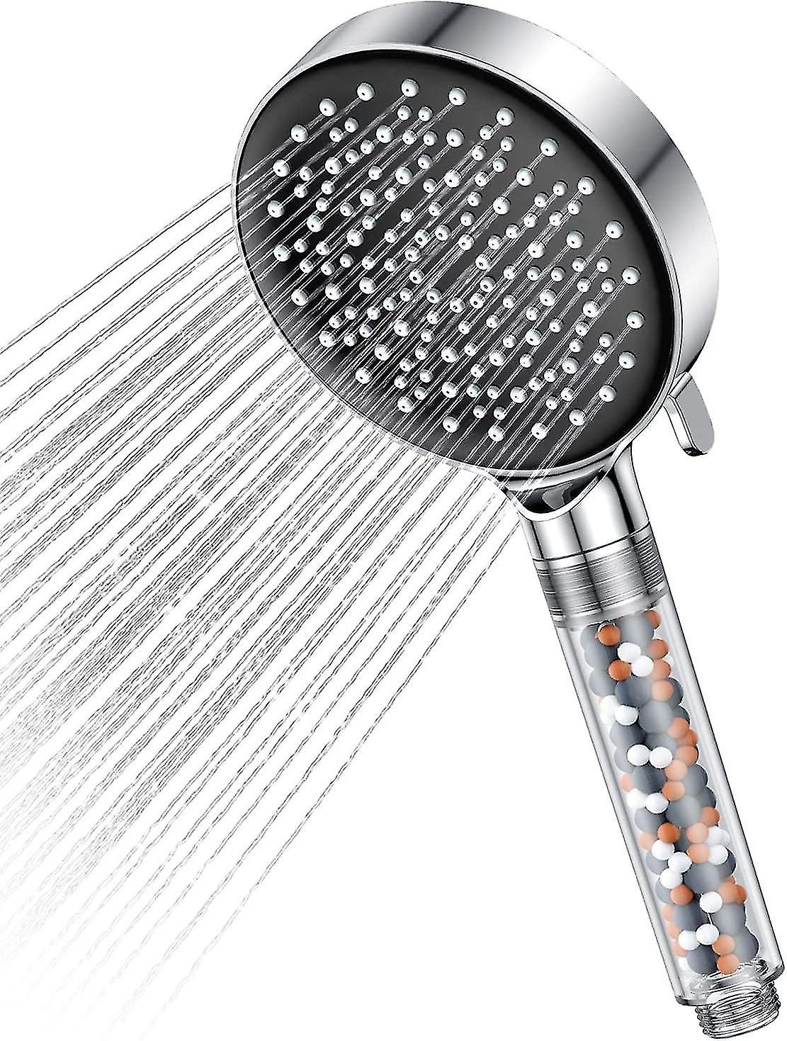 Shower head with filter - High pressure water saving shower head - Rain shower with 6 types of jets