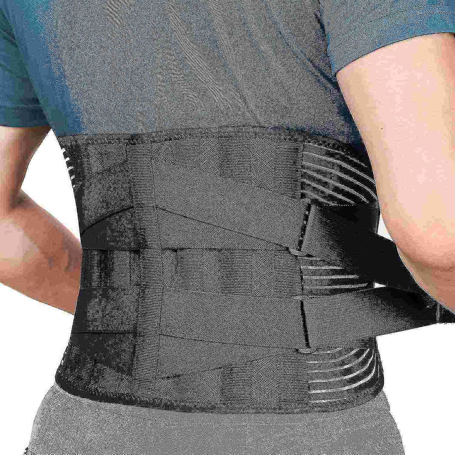 Back support strap relieves lower back pain with 6 supports, breathable back support strap for work