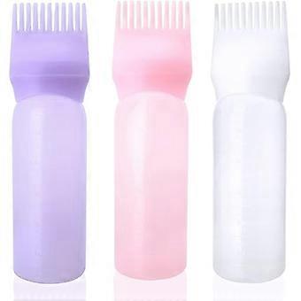 Root Comb Applicator Bottle 6 Ounce Hair Dye Applicator Brush 3 Pack Applicator Bottle for Hair Root Comb Color Applicator Bottle with Graduated Scale