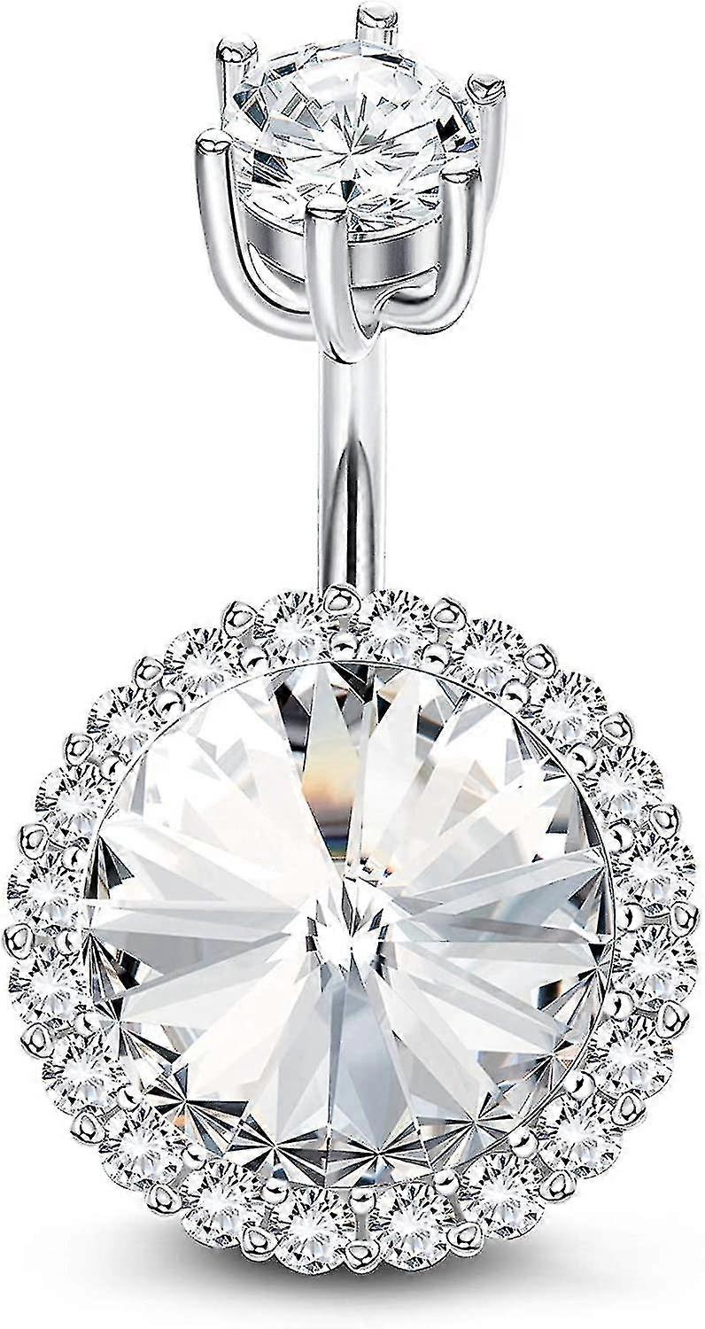 14 Grams Women's Belly Button Ring Sterling Silver Shiny Body Piercing