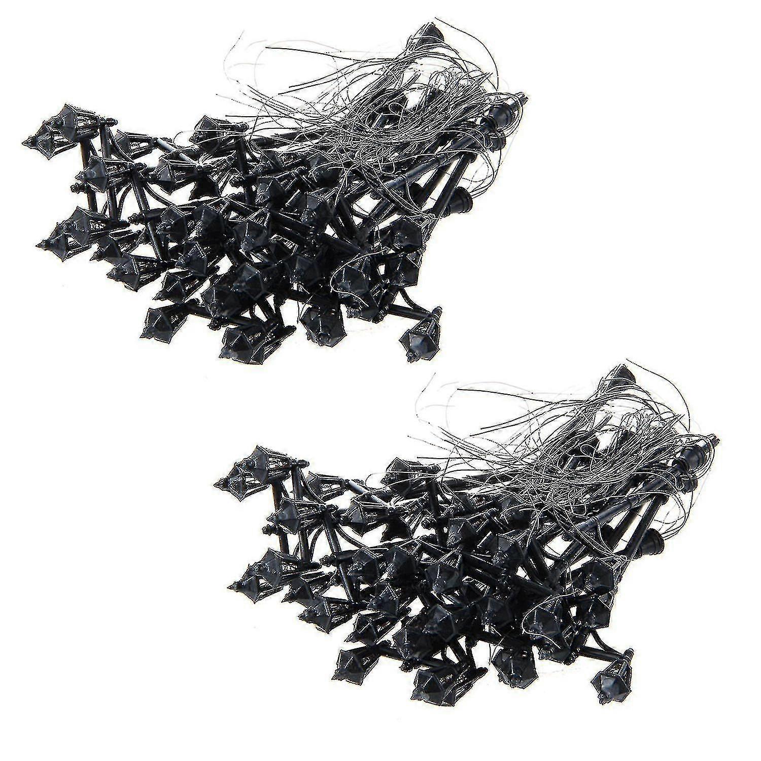 40pcs Model Garden Light Double Heads Lamppost Scale 1:100