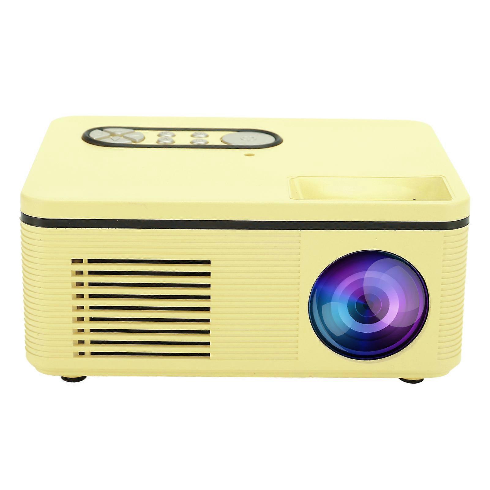 Projector Mini LED Portable 1080P HDMI MultiFunction Home Theater S361 100-240V(Yellow EU Plug)