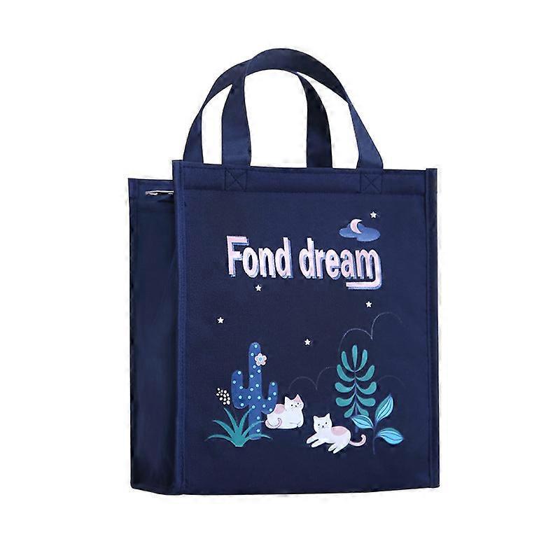 Practical Portable Lunch Bag Aluminum Foil Thickening Canvas Hand Carry Heat Preservation Bag