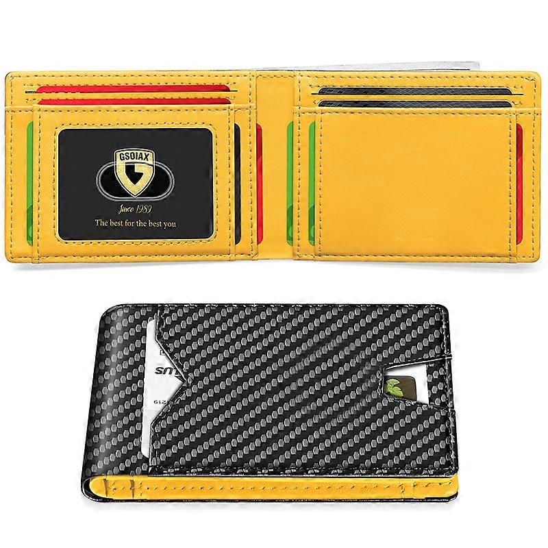 Cross-Border Carbon Fiber Card Bag Advanced Sense Access Control Card Sleeve Small Card Sleeve Anti-Theft Brush Dollar Clip Explosive Leather Wallet M