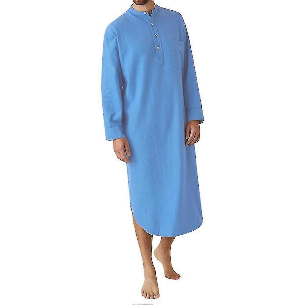 Chemise de nuit une pièce à capuche pour homme, chemise de nuit en coton doux, pyjama uni