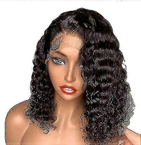 περούκα θηλυκό μπροστινό δαντέλα μαύρο μικρό μπούκλα χημικές ίνες μακριά σγουρά μαλλιά