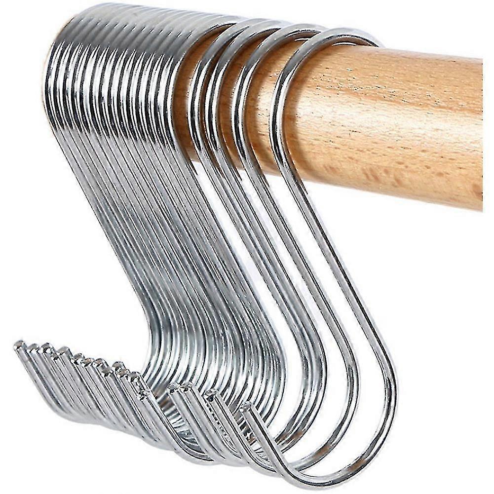 10pcs stainless steel round s shaped hooks-silver