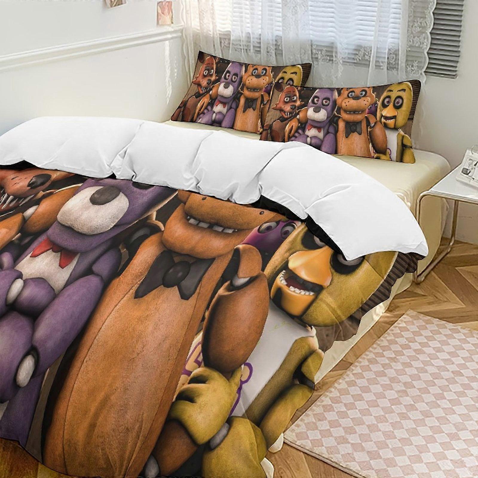 v1161 סט שמיכת פרדי חמישה לילות מעבה סט מצעים רך 3 חלקים כל העונה מפרץ שמיכה עם 2 ציפיות לנשים בוגרות נערות חדר ביתי 