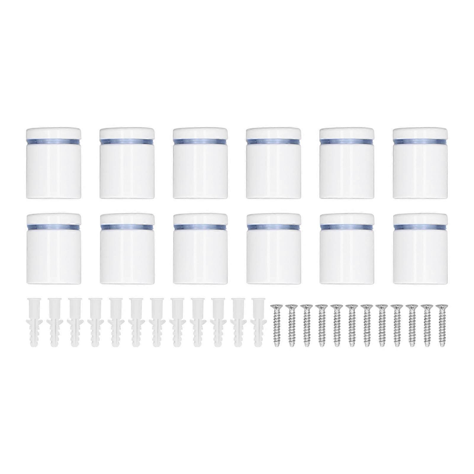 For 12pcs Advertising Nails Decorative Scratch Proof Wall Glass Standoff Mount Screw for Acrylic Wood Board 25x30mm