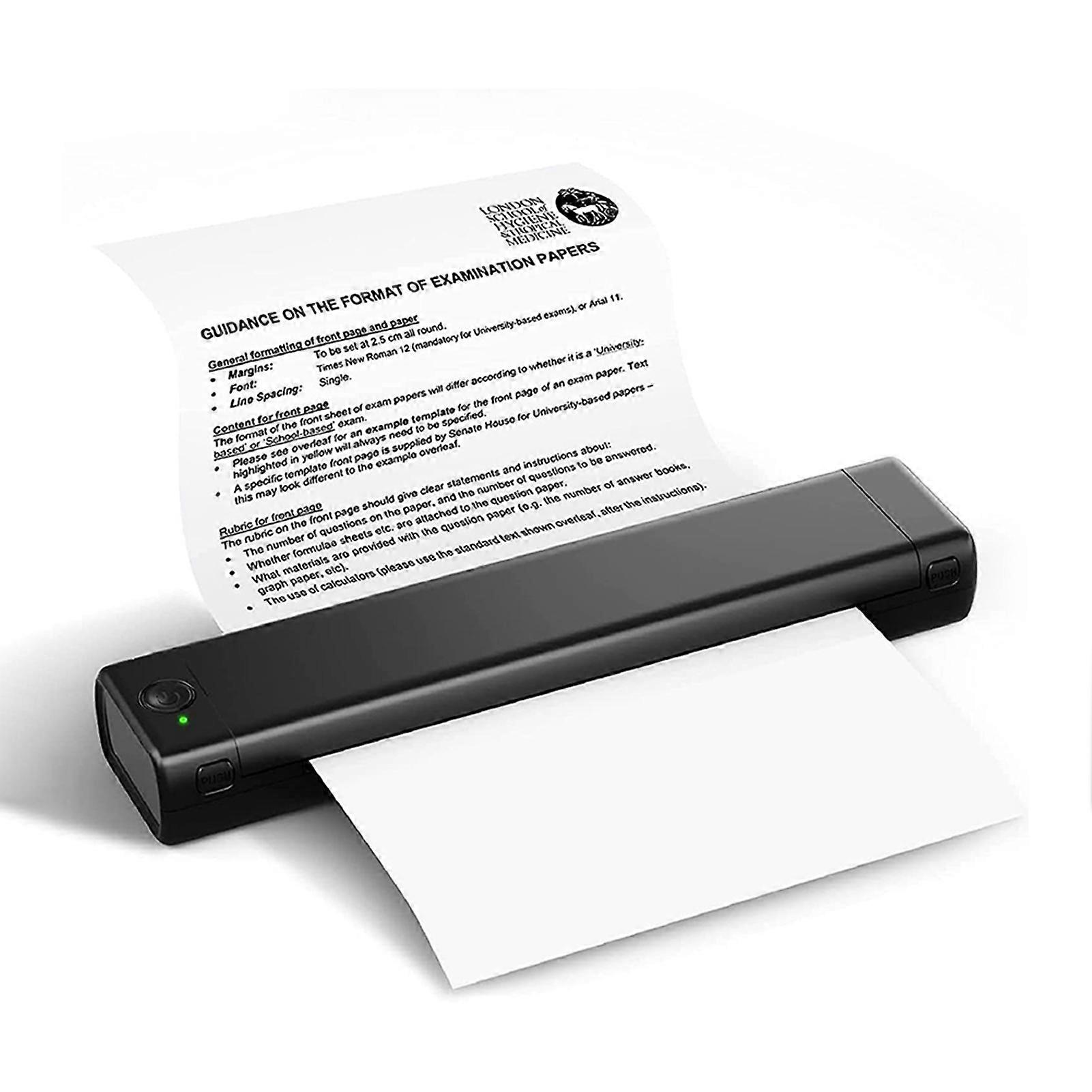 Small Mini Inkless Thermal Printer for A4 Rechargeable Lightweight Printer for Office Receipt