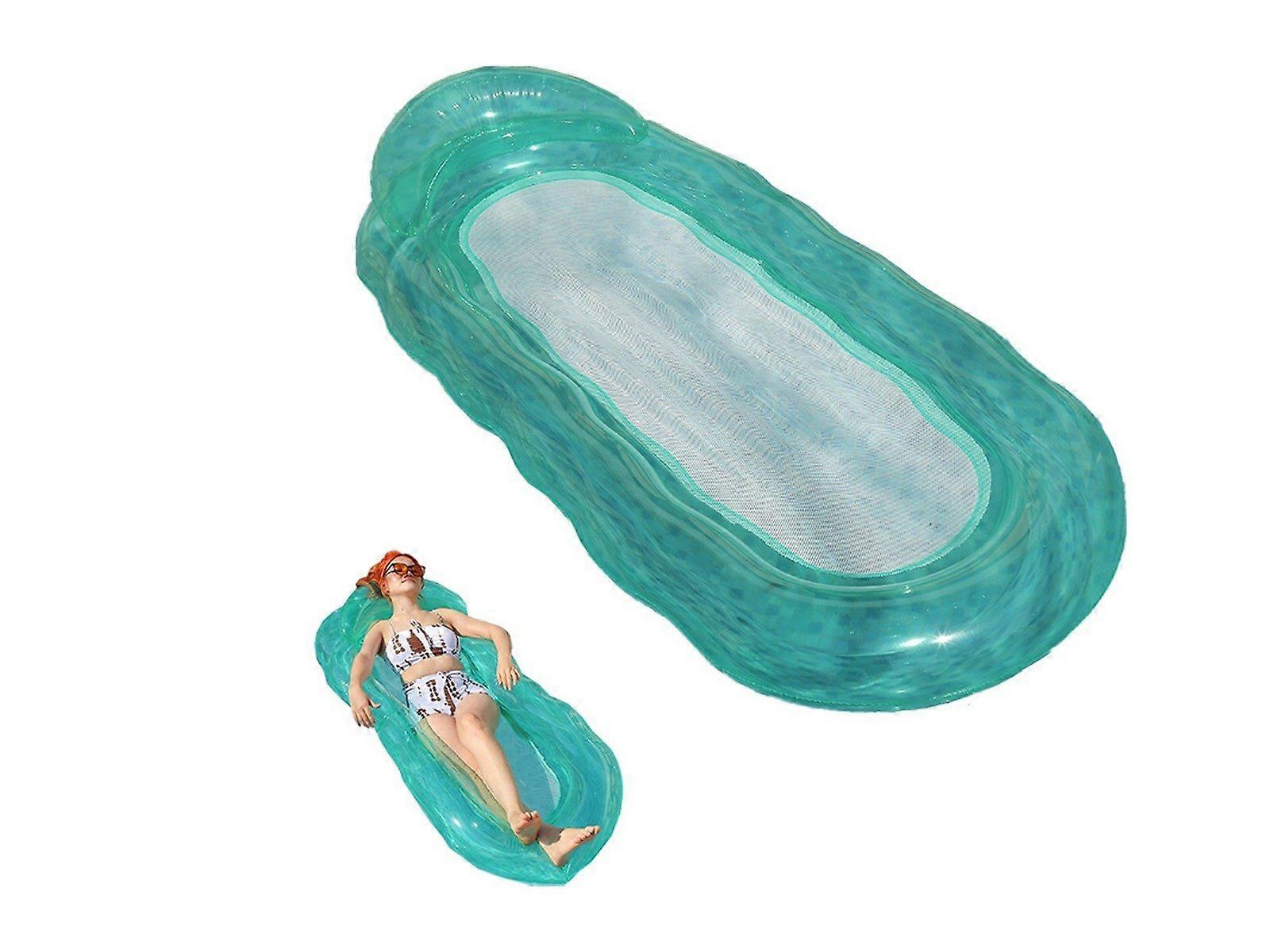 Inflatable Pool Mat Floating Pool Lounge Raft Water Bed - Green