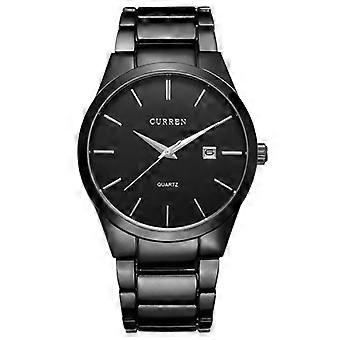 CURREN 8106 Calendario de negocios de moda Reloj de cuarzo de acero completo impermeable