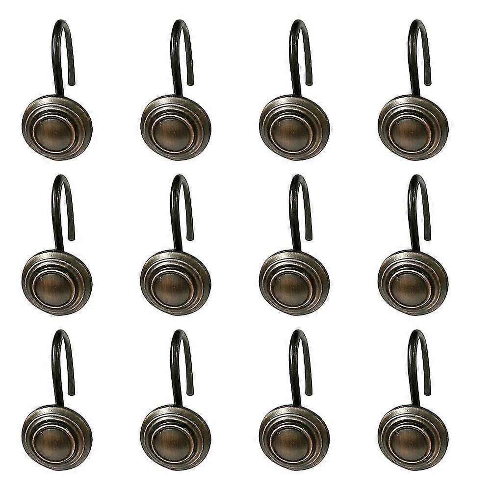 12pcs/pack Ring Shower Curtain Hook Rust Proof For Bathroom Vintage