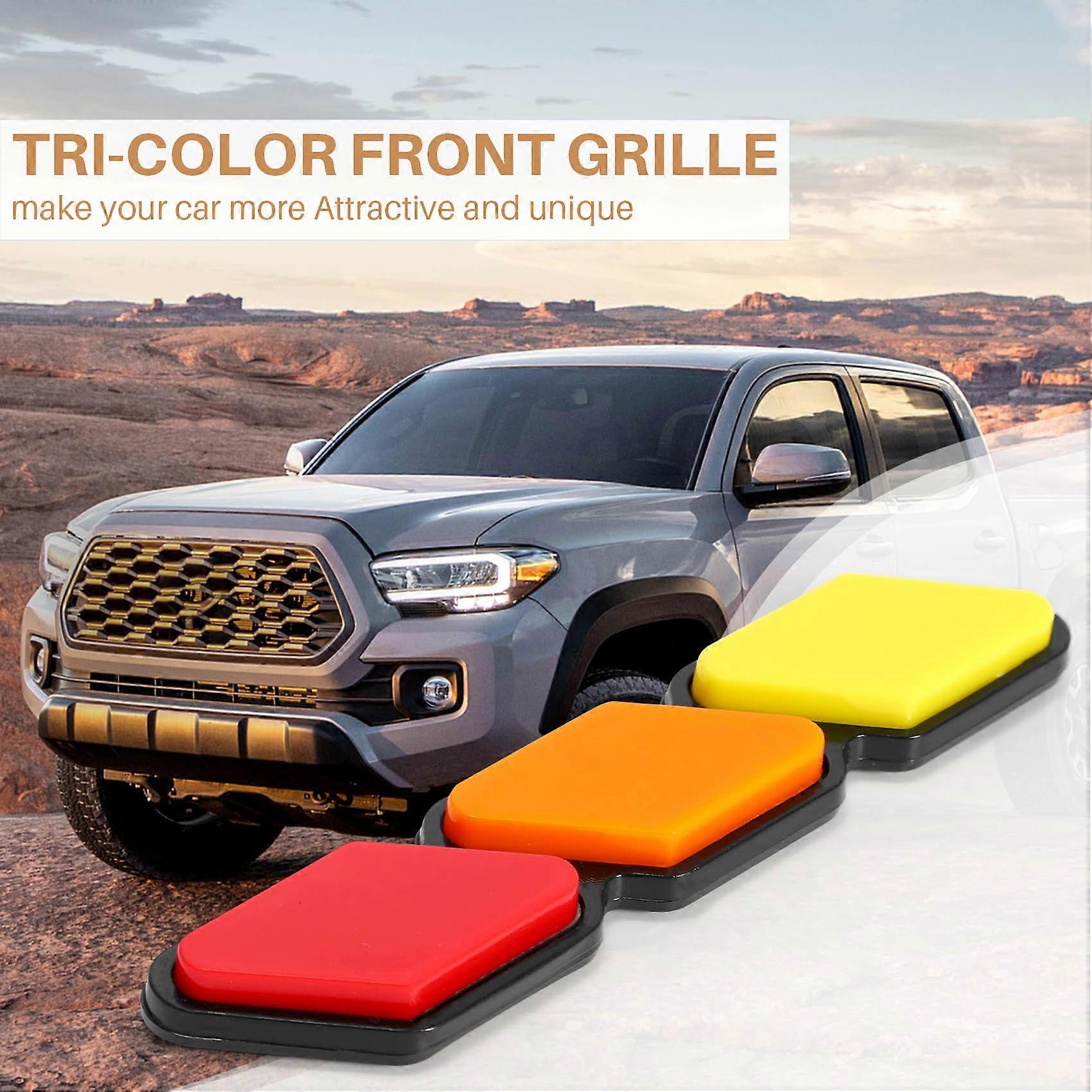 Tri-Color Front Grille Badge Emblem For Toyota RAV4 TRD – Acrylic Clip-On Decoration