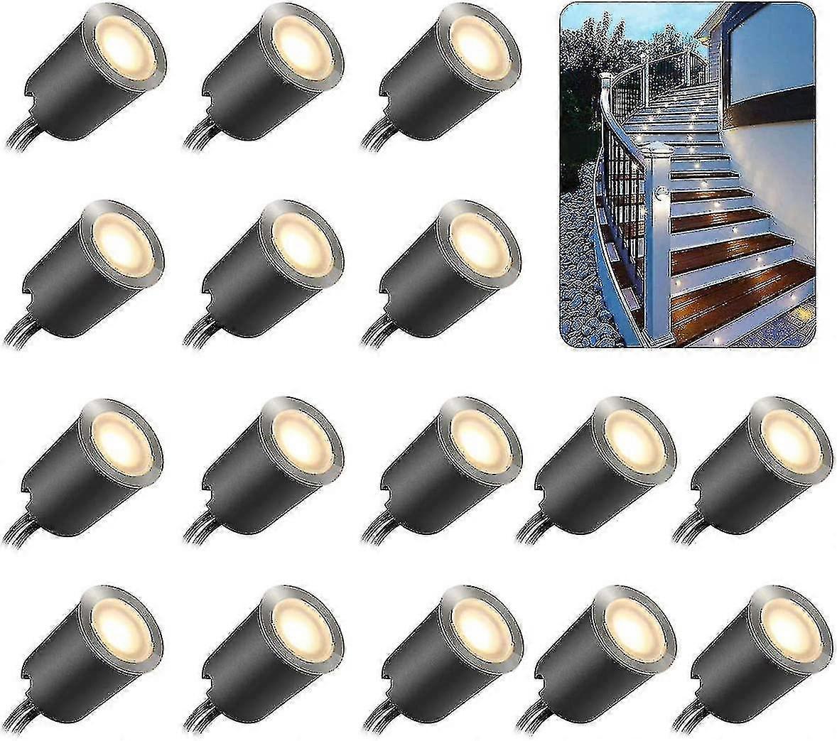 Setti, jossa on 16 ulkokäyttöön upotettua led-kohdevaloa, Ip67 vedenpitävä, 32 mm, ulkokäyttöön upotetut kohdevalot W:lle