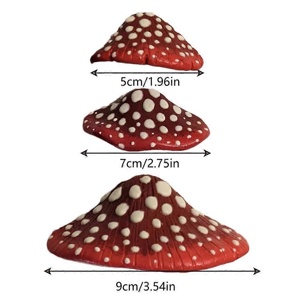 Mushroom Lamp Mushroom Decor 3pcs/set Mini LED Night Lights Luminous Mushroom-Shape Wall Light Button Battery Powered Luminous