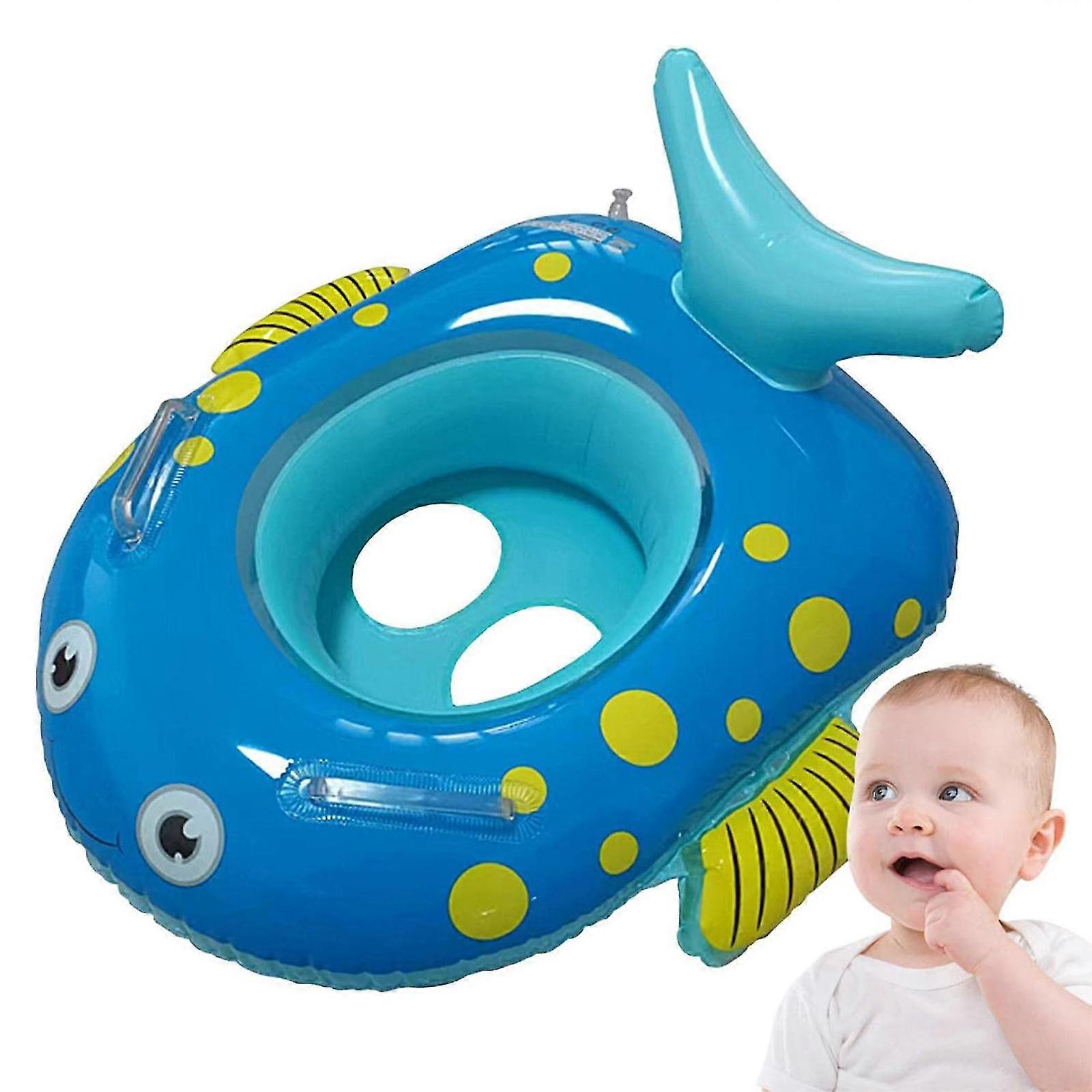 Inflatable Pool Floats - Fish Shape Swim Ring Seat for Toddler - Inflatable Portable Long-Term Use Swim Floating Rings with Seat for Swimming Pool Kid