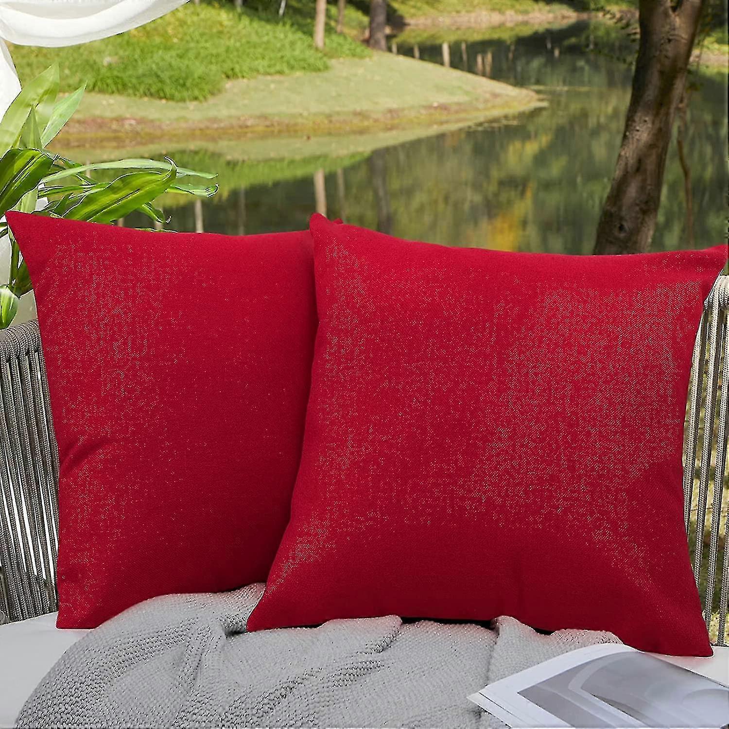 Outdoor Pillows For Patio Furniture Waterproof Pillow Covers Square Garden Cushion Farmhouse Linen Throw Pillow Covers Shell For Patio Tent Couch 18x1