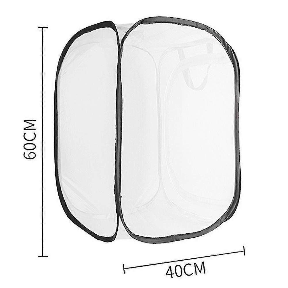 Breeding Display Box Mesh Collapsible Zipper Stick Insect Butterfly Habitat Cage-size:m