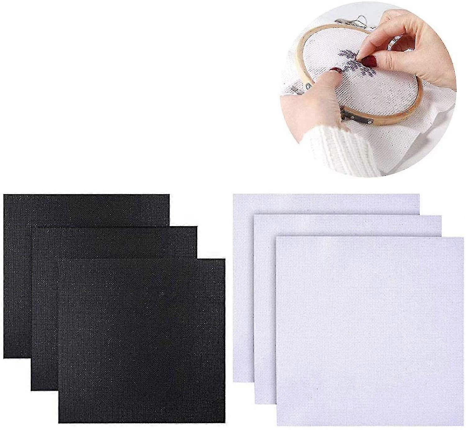6 Pieces Embroidery Fabric Cross Stitch Fabric Cross Stitch Cloth Classic Reserve Aida Cloth 11 Count Fabric Craft Cross Stitch Pattern Cloth, Making