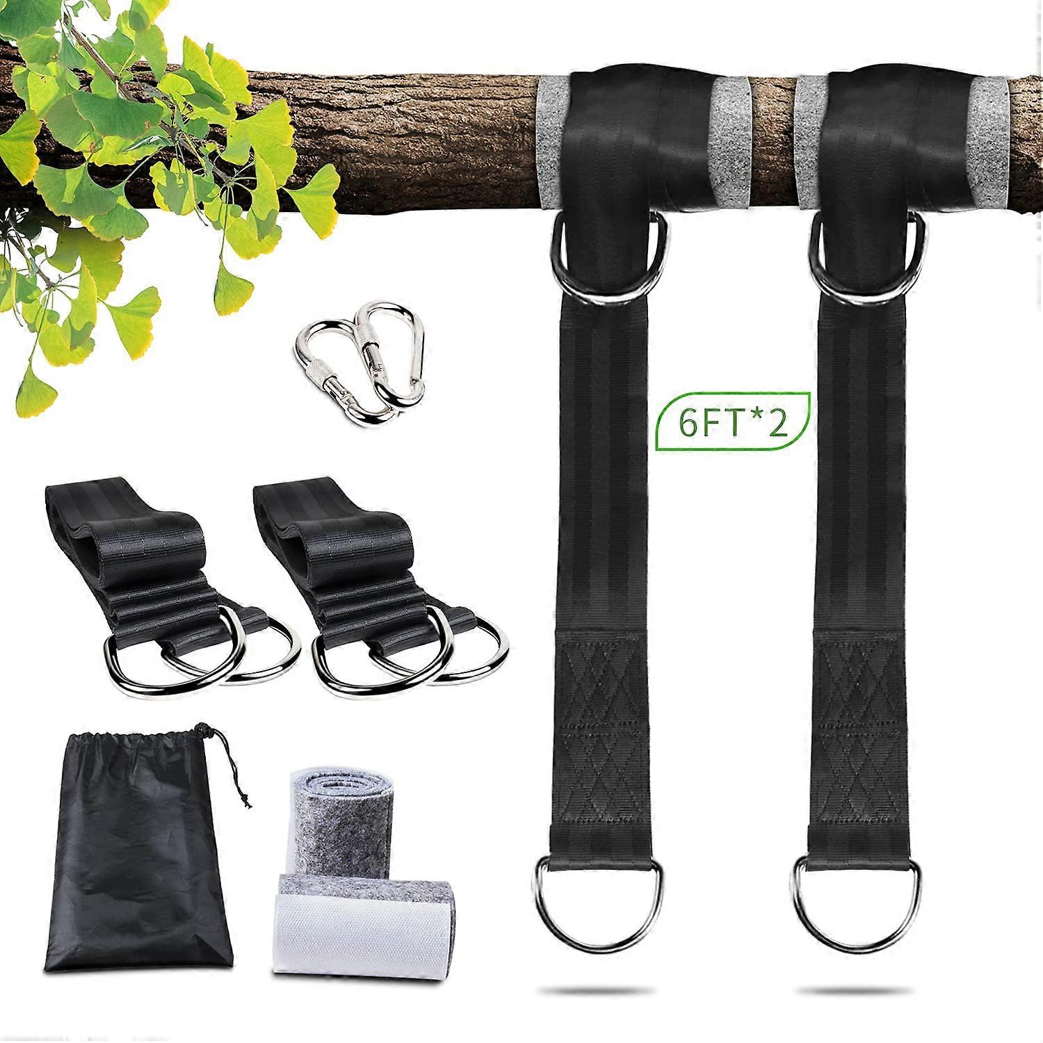 Tree Swing Straps,Outdoor Hammock Straps,Tree Swing Hanging Kit with Swing Hammock Straps Tree Protectors Safety Carabiner Hooks