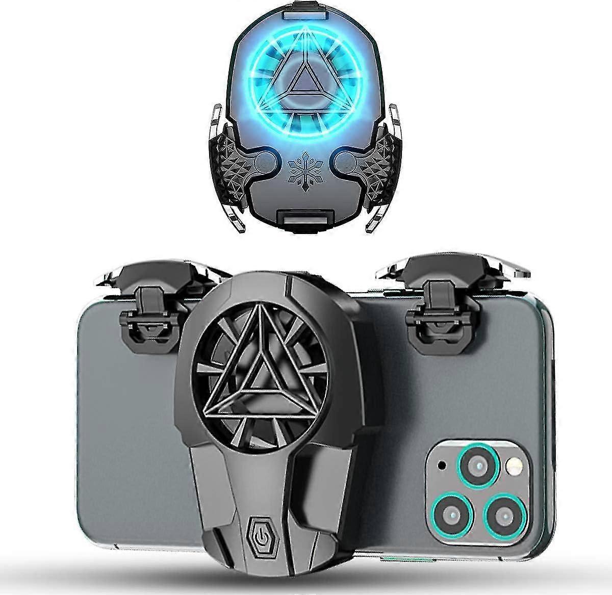 Mobile Game Controller, [New Design] PUBG Game Trigger with Cooling Fan Sensitive Aim Controller Shooter Joysticks for PUBG/Call of Duty, Black