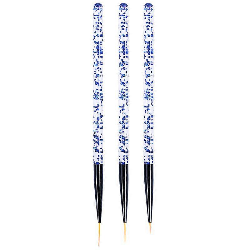 3 nail brushes for nail art blue